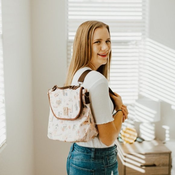 Waterproof Plaid Handbag Backpack Crossbody Bag - Picture 8 of 13